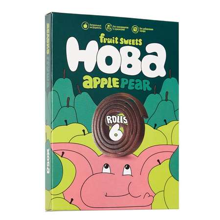 Конфеты фруктовые Hoba яблоко-груша 60г