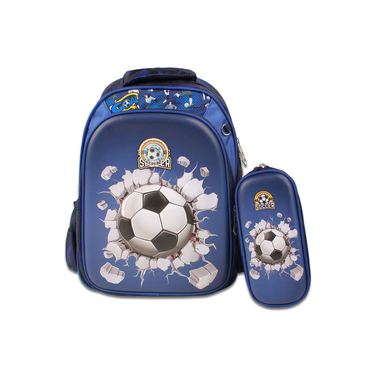 Рюкзак школьный Little Mania Футбол тёмно-синий - фото 1