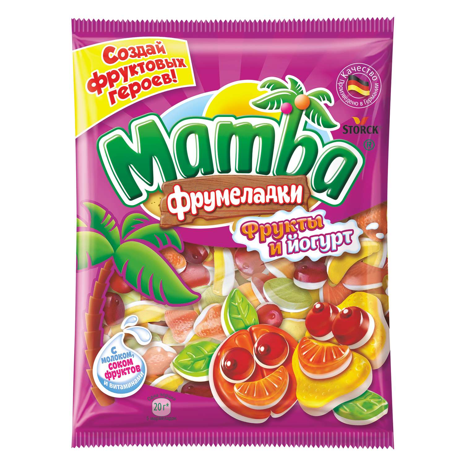 Мармелад жевательный MAMBA фрукты-йогурт 140г - фото 1