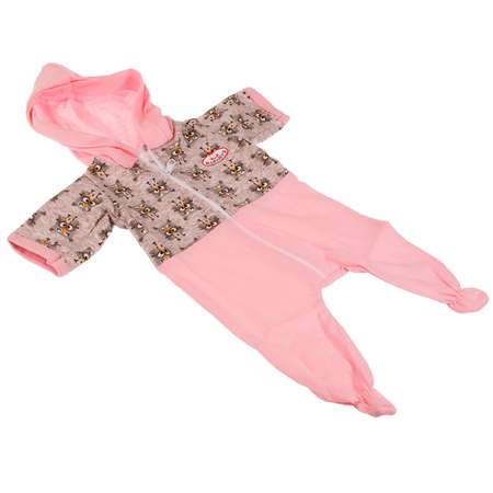 Одежда для кукол Карапуз 40-42 см комбинезон розово-серый совы