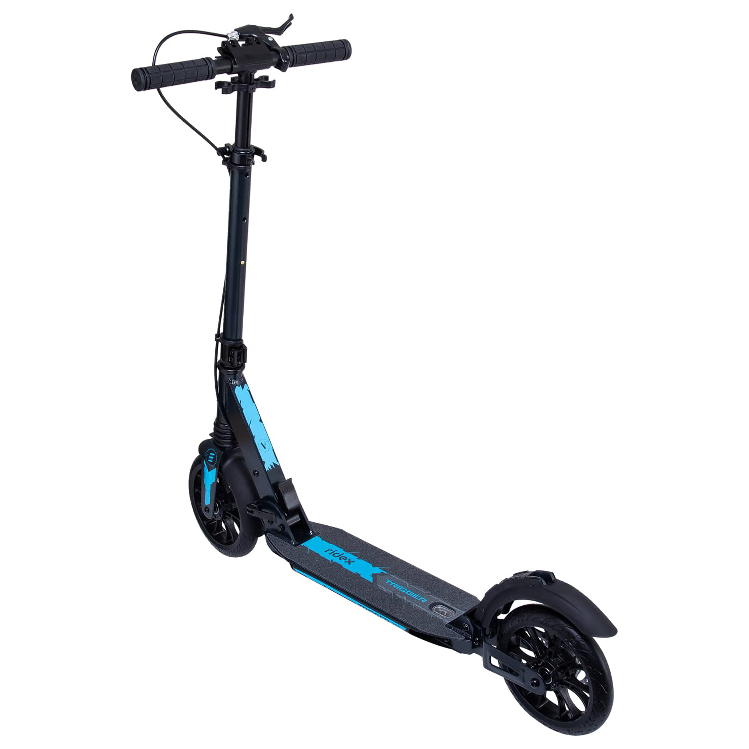 Самокат RIDEX двухколесный Scooter 2 wheels Trigger 200 black/light blue - фото 2