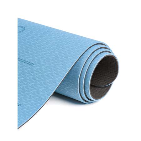 Коврик для йоги и фитнеса Hamsa Yoga TPE 183х61х0.6 см синий