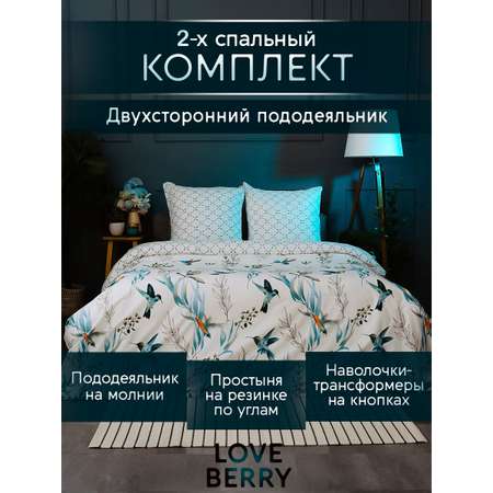 Постельное белье LOVEBERRY 2 спальный колибри