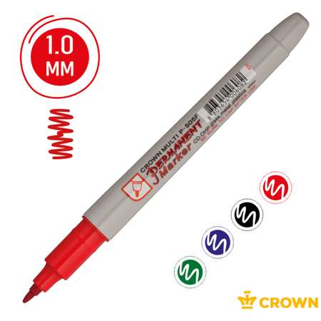 Набор перманентных маркеров CROWN Multi Marker Super Slim 4 цветов пулевидный 1 мм