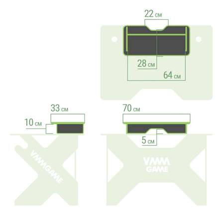 Подставка настольная VMMGAME Для монитора и акустической системы BASE DARK GREEN