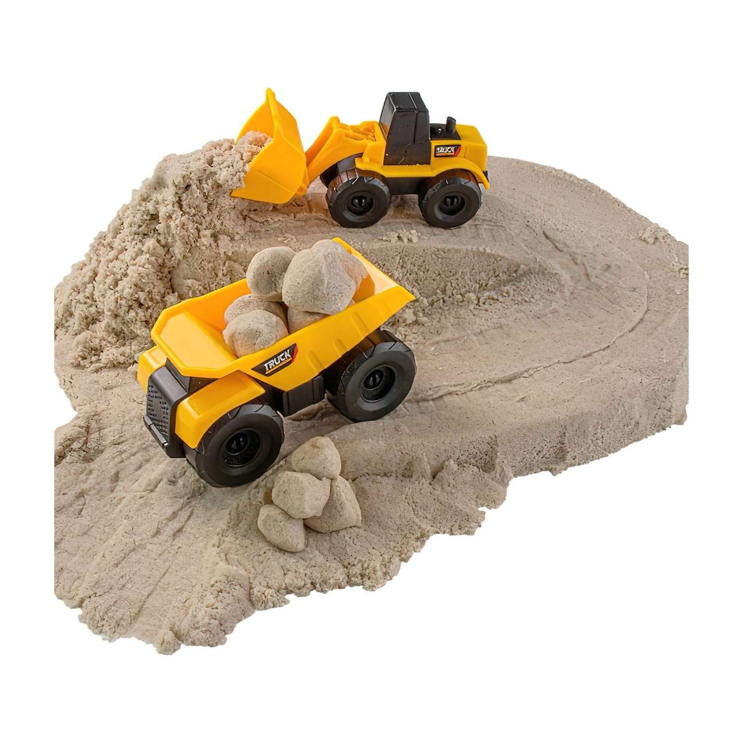 Космический песок ВОЛШЕБНЫЙ МИР набор с машинкой 2 шт. грузовик и трактор песочный 2 кг - фото 3