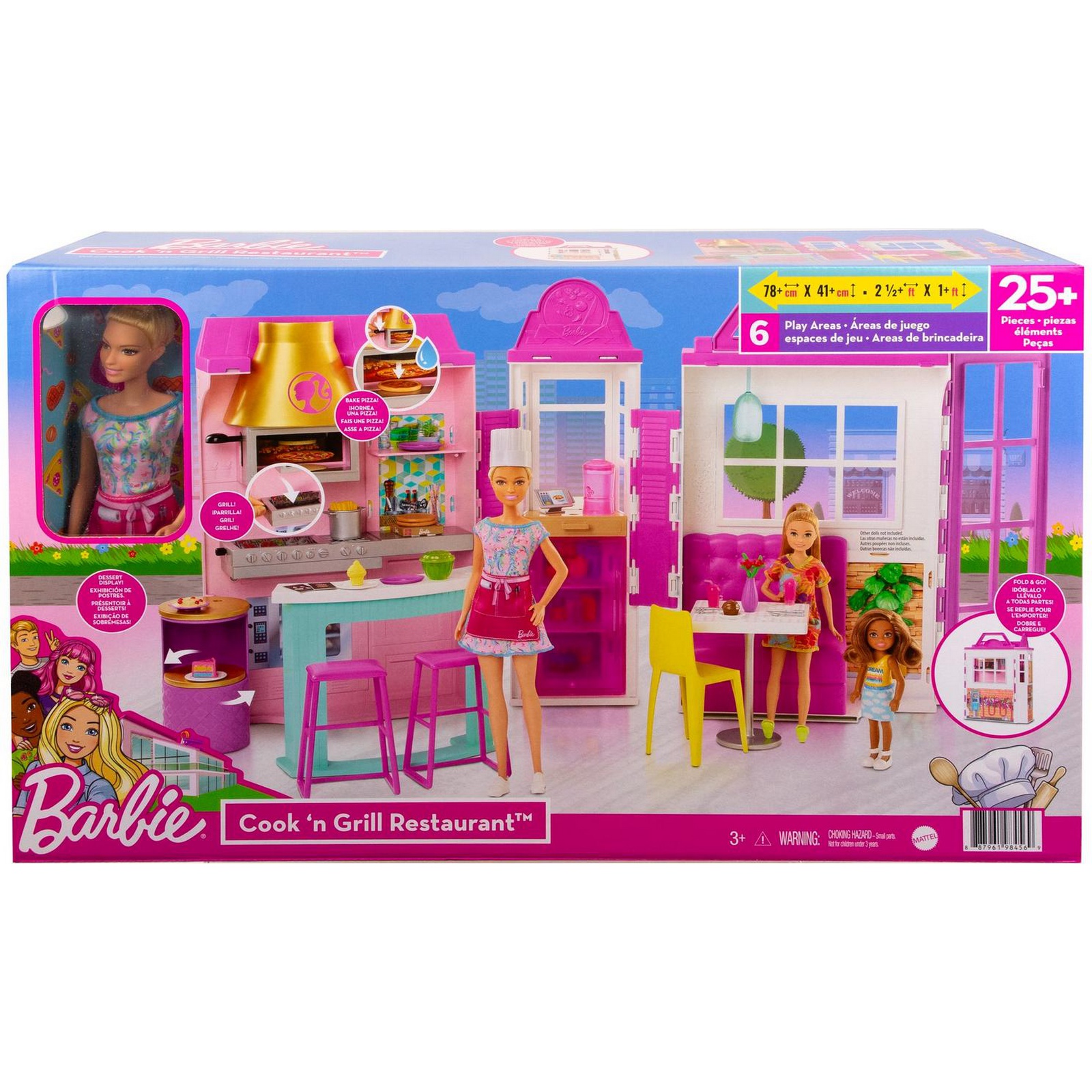 Набор игровой Barbie Гриль-ресторан с куклой HBB91 купить по цене 4599 ₽ в  интернет-магазине Детский мир