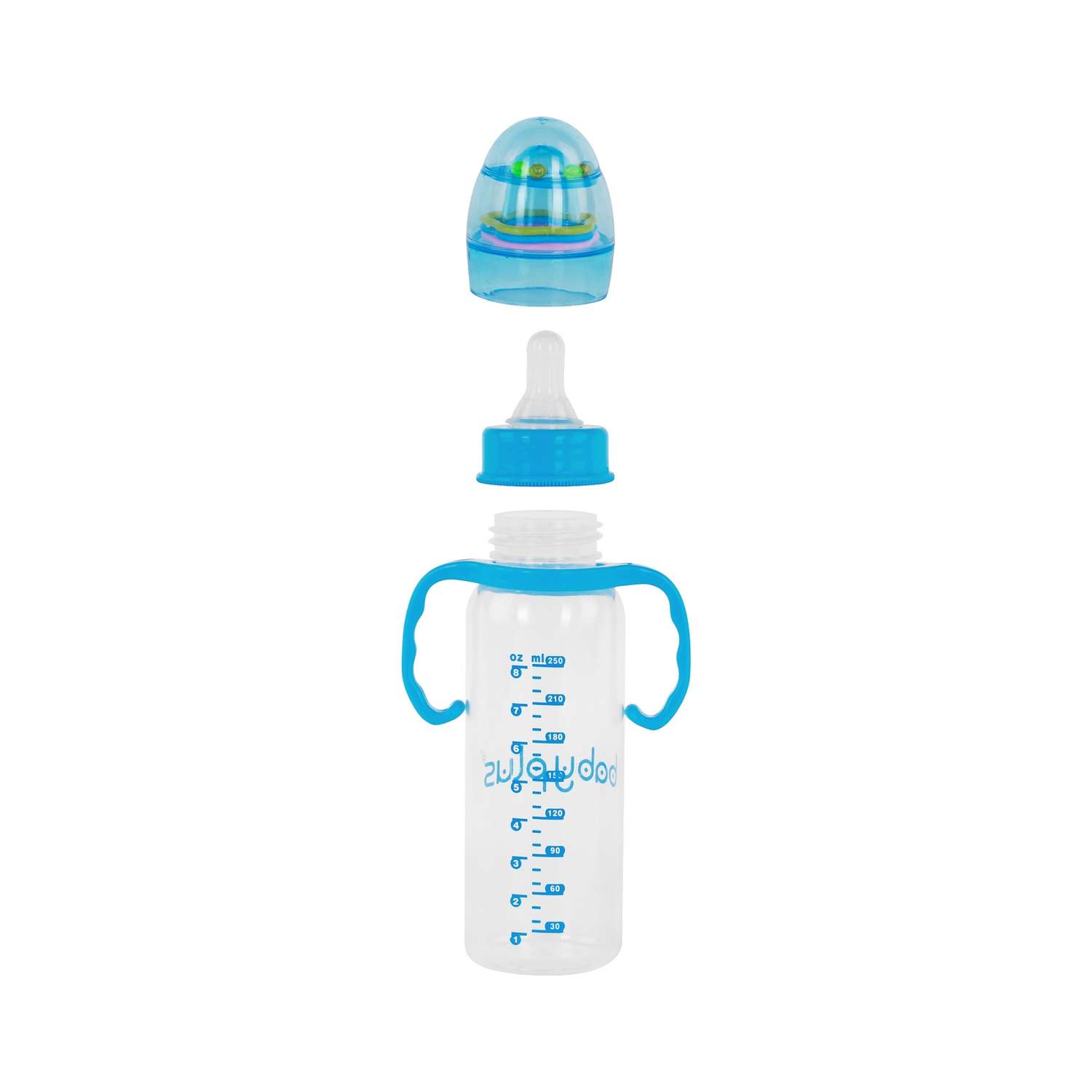 Бутылочка для кормления Baby Plus с ручками и соской BP7483-A 250 мл синяя - фото 4