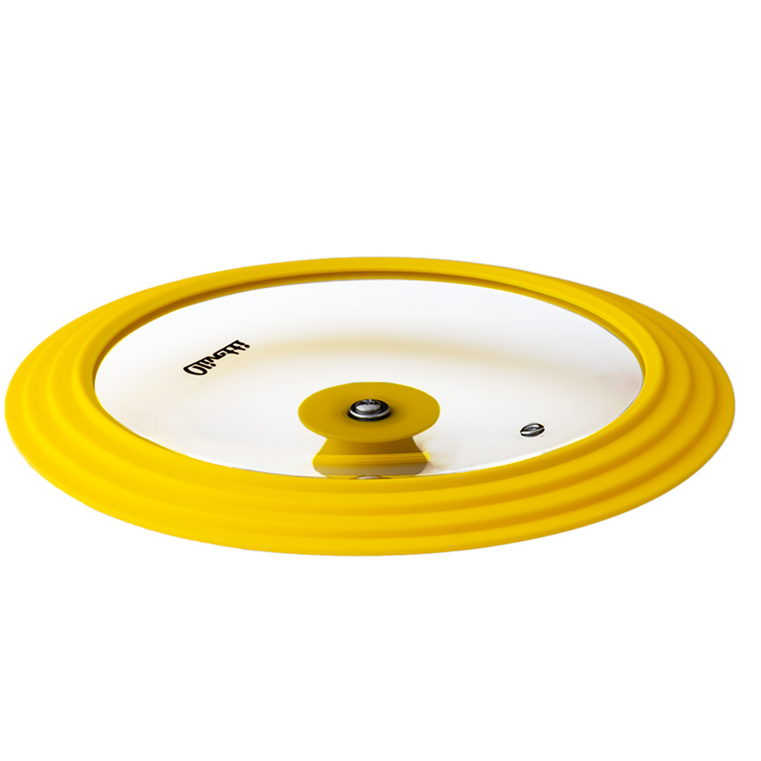 Крышка универсальная Olivetti 24/26/28 см с силиконовым ободом желтый - фото 2
