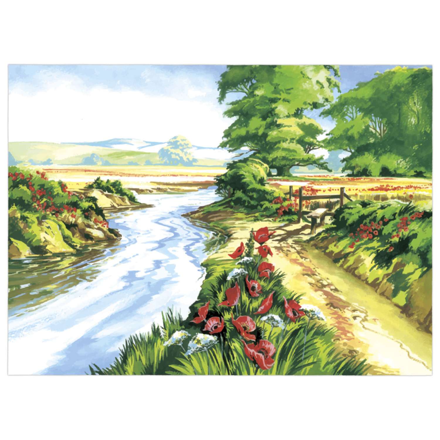 Картина по номерам Остров Сокровищ А3 с акриловыми красками Цветы у ручья - фото 7