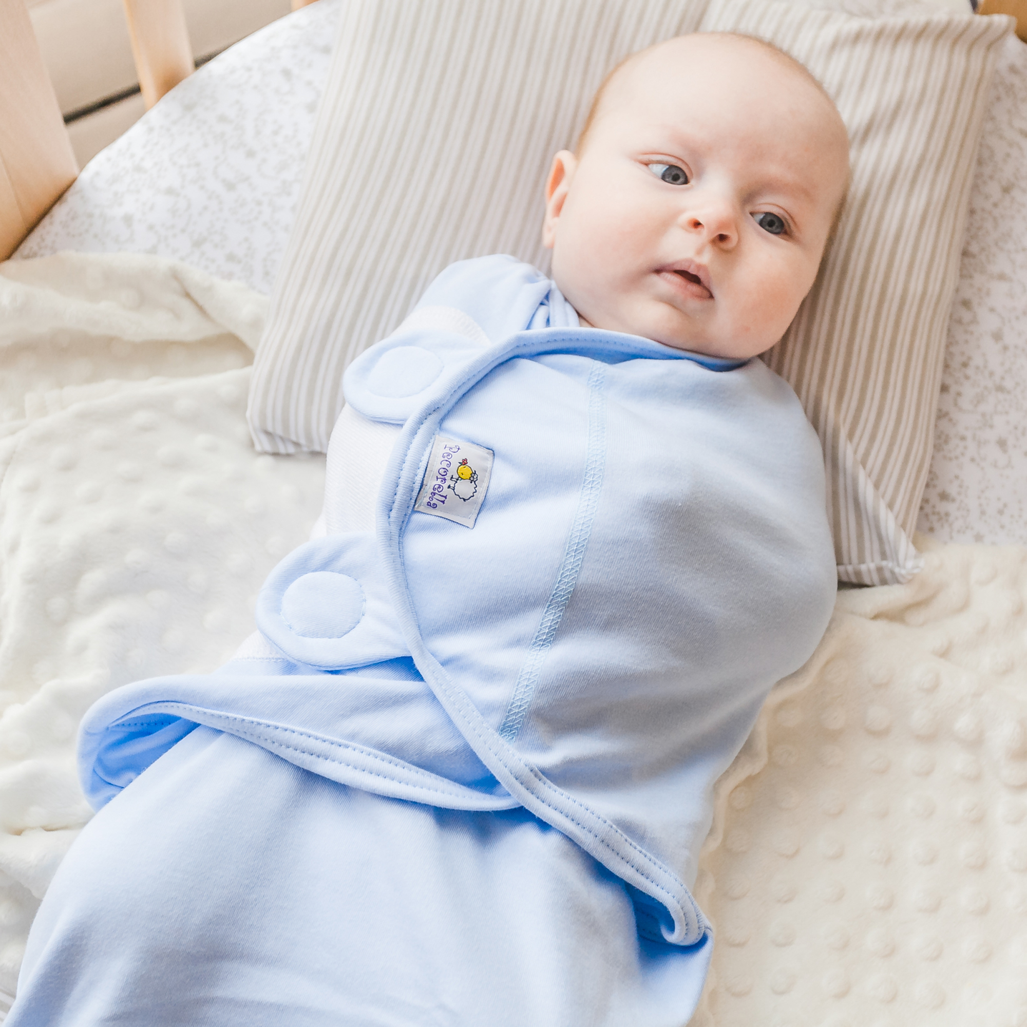 Пеленка Pecorella SwaddleFun на липучках XL 6.5-10кг Ocean Blue - фото 10