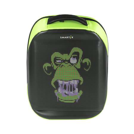 Рюкзак с экраном SMARTIX LED 4S PLUS зеленый в комплекте Power Bank
