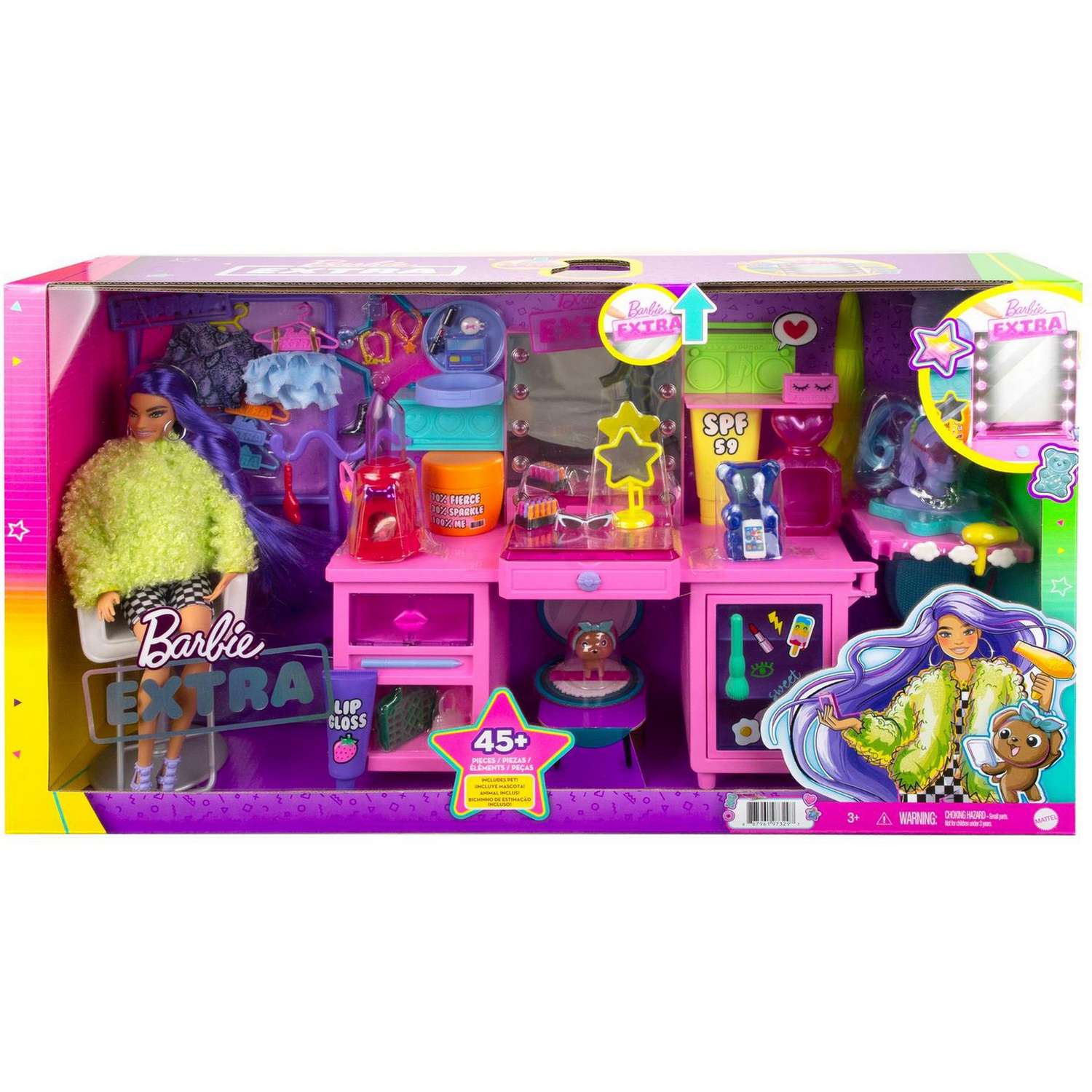 Набор игровой Barbie Экстра Туалетный столик с куклой и аксессуарами GYJ70 GYJ70 - фото 2