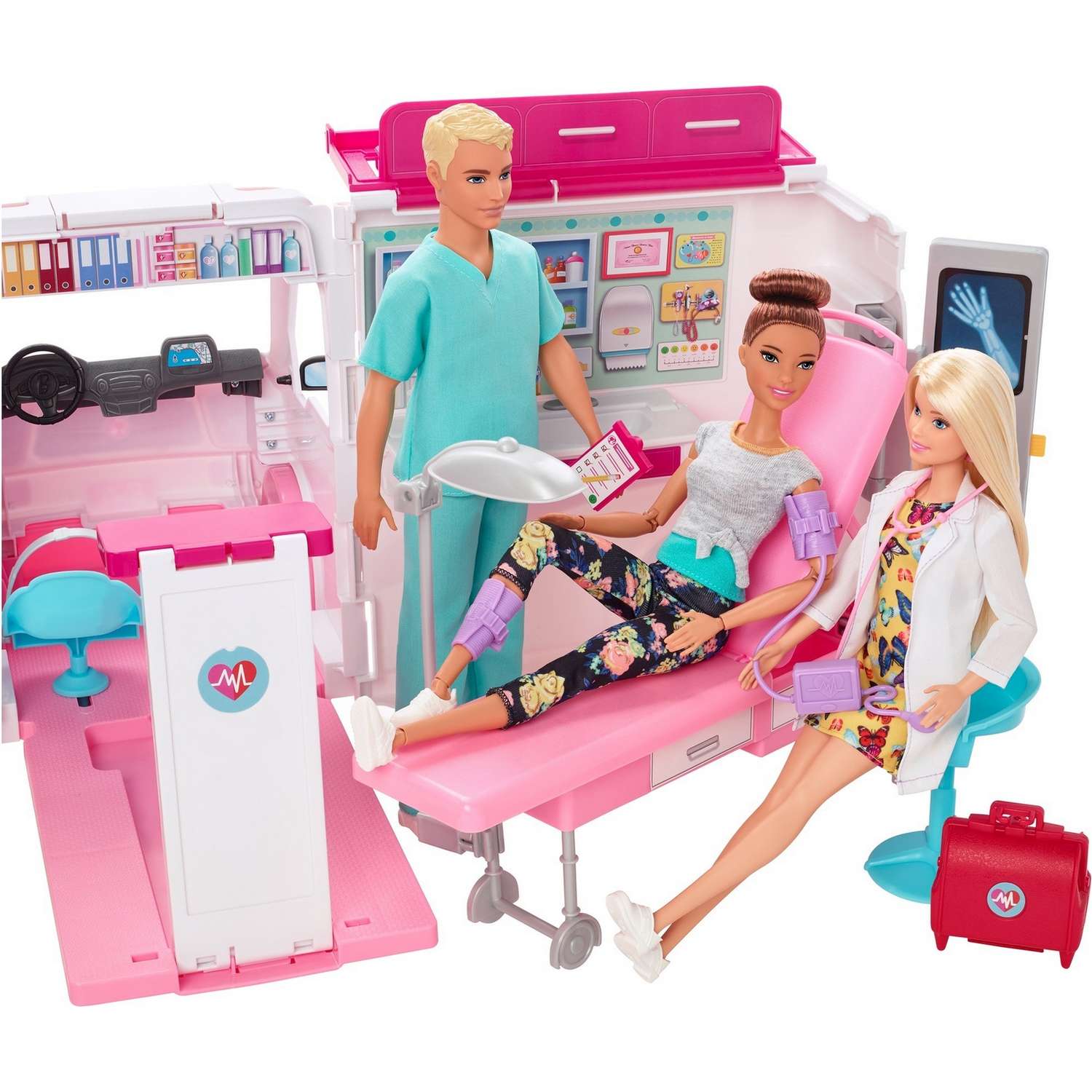 Набор игровой Barbie Кем быть? Клиника 2 куклы+машина скорой помощи GMG35 GMG35 - фото 5
