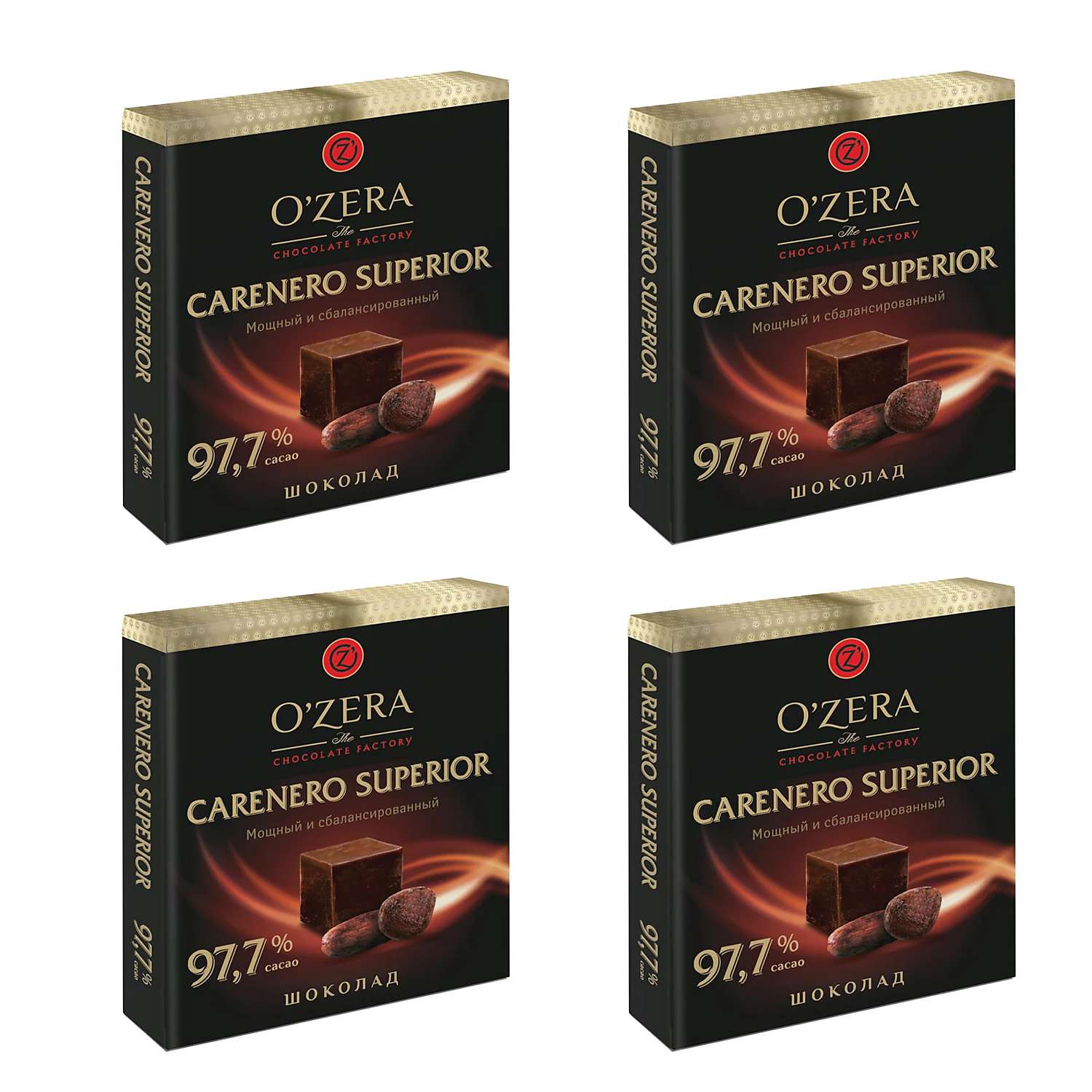 Шоколад OZera Carenero Superior содержание какао 97.7% 90 г 4 шт - фото 1