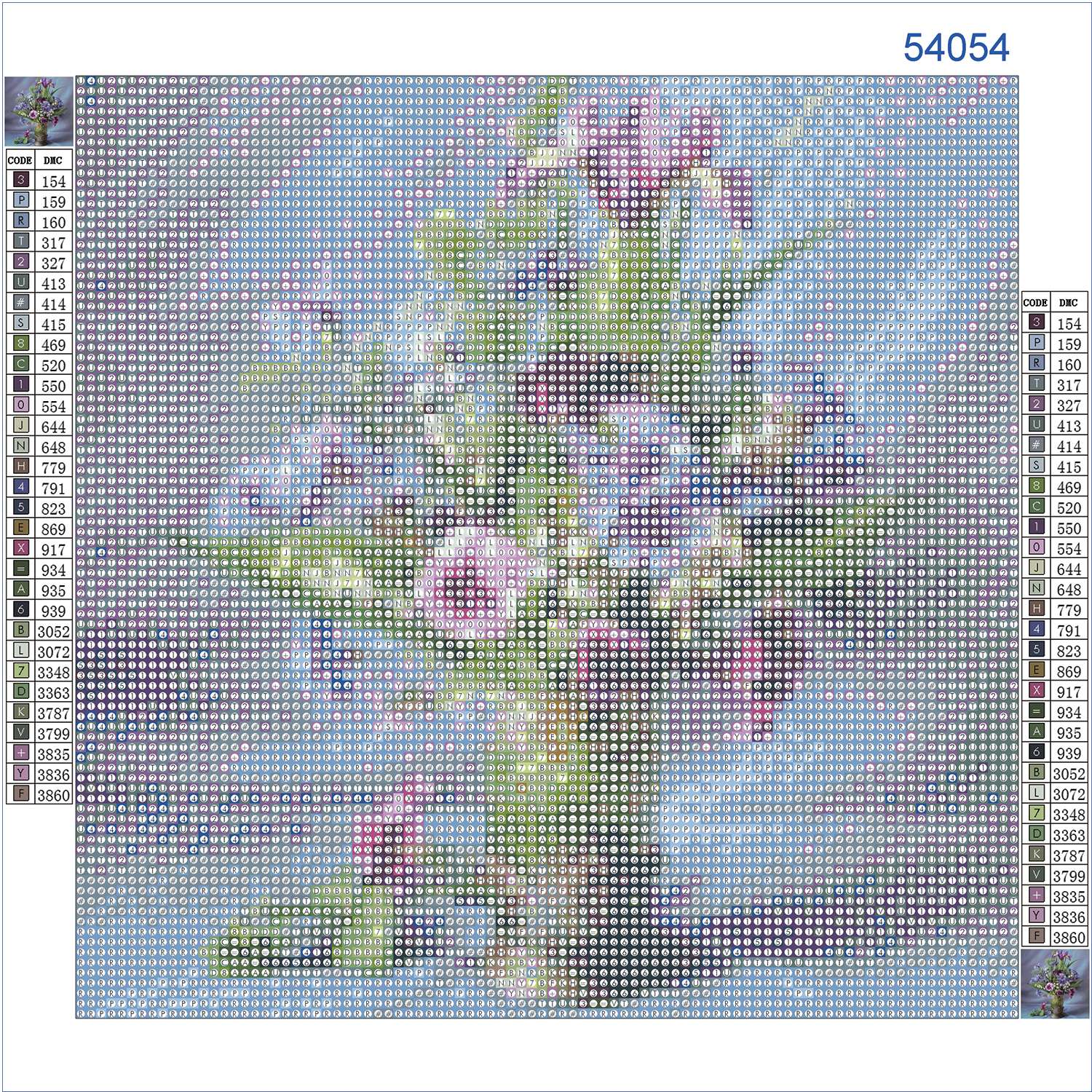 Алмазная мозаика на холсте Solmax Цветочная композиция 30 x 40 см CP54054 - фото 2