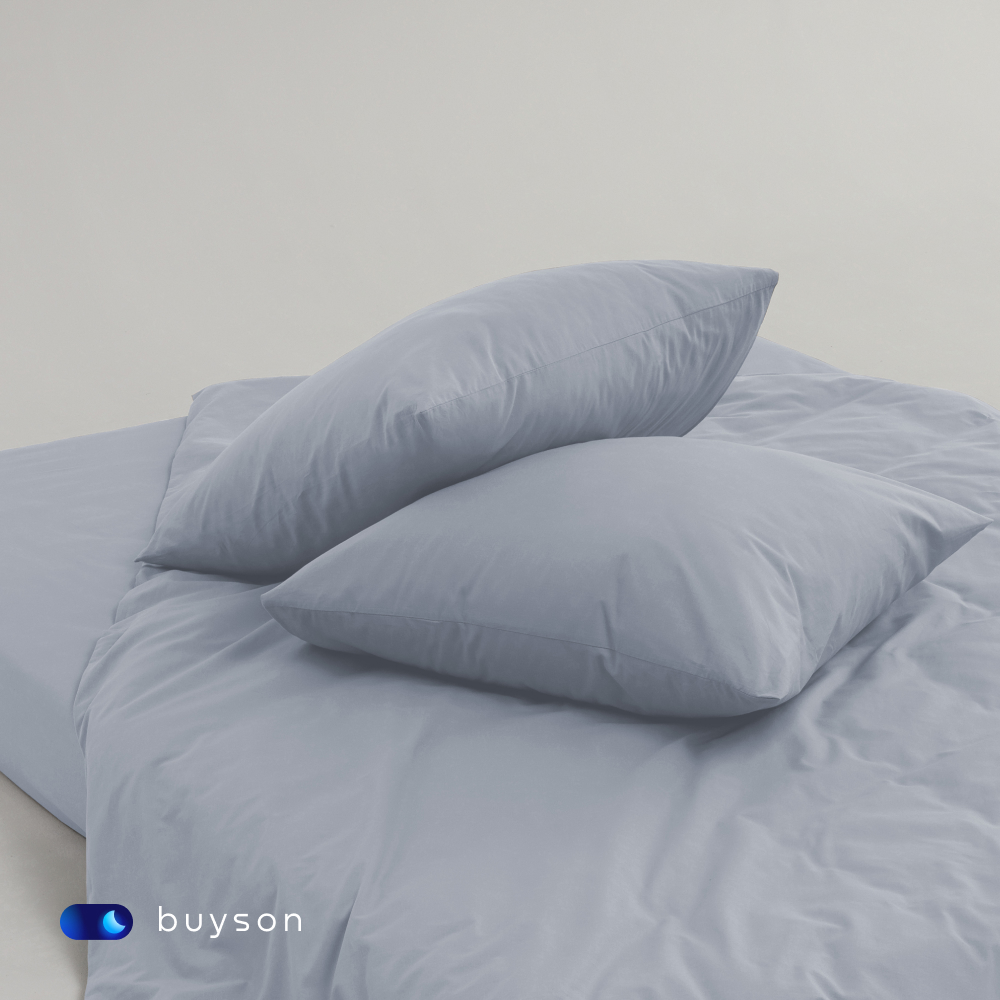 Комплект наволочек buyson BuyDream 50х70 см, хлопковый поплин, цвет деним - фото 5