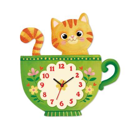 Часы для детской комнаты Нескучные игры Кот в чашке