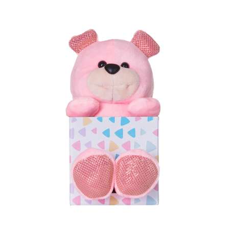 Мягкая игрушка МАЛЬВИНА Медведь 17 см розовый