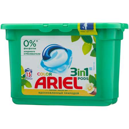 Гель-капсулы для стирки ARIEL Масло Ши 15х28.8г