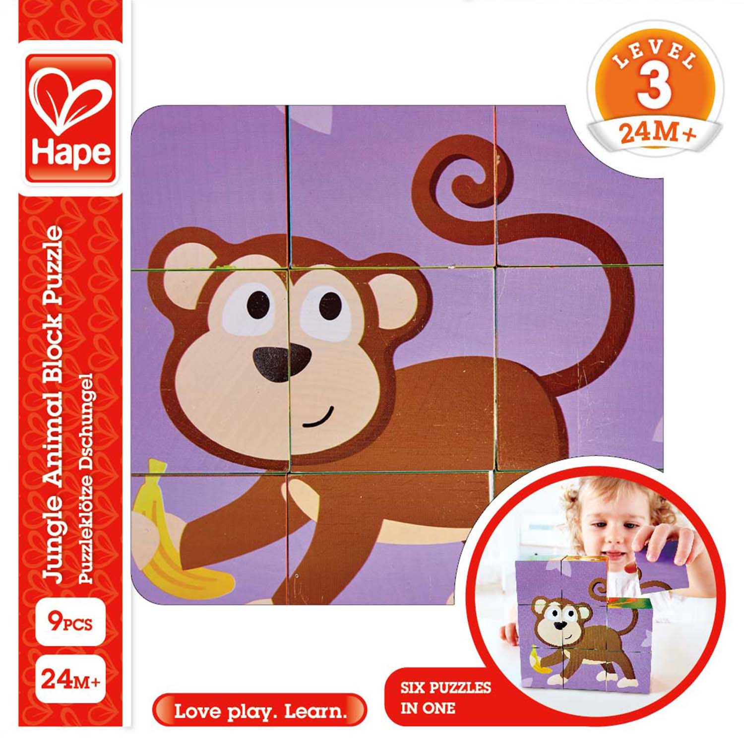 Детские деревянные кубики HAPE Джунгли 6 вариантов картинок E1619_HP - фото 8