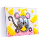Набор для лепки Kiki Картина из воздушного пластилина. Мышонок и сыр