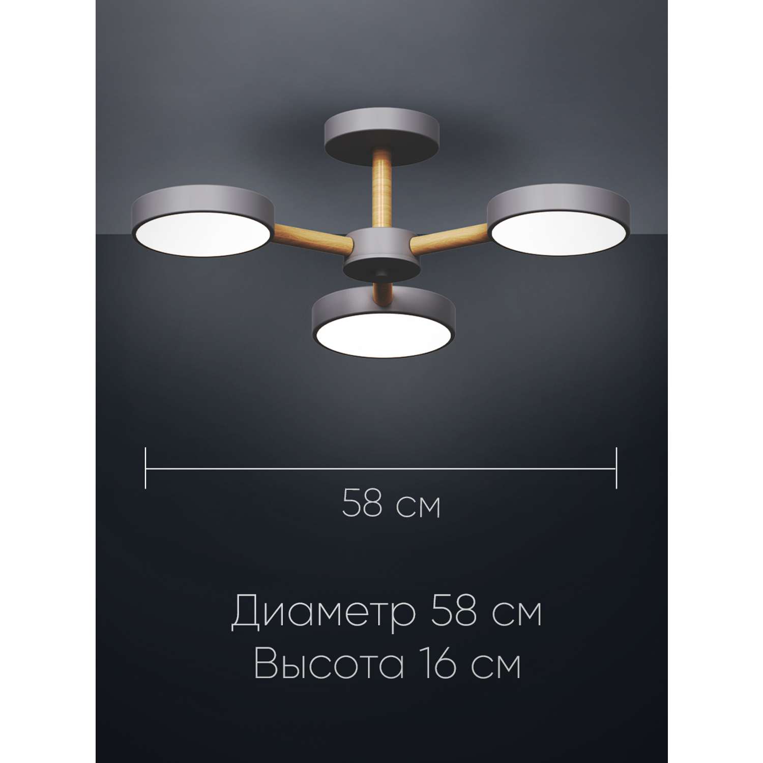 Светодиодный светильник Wedo Light потолочный 60W серый LED - фото 3