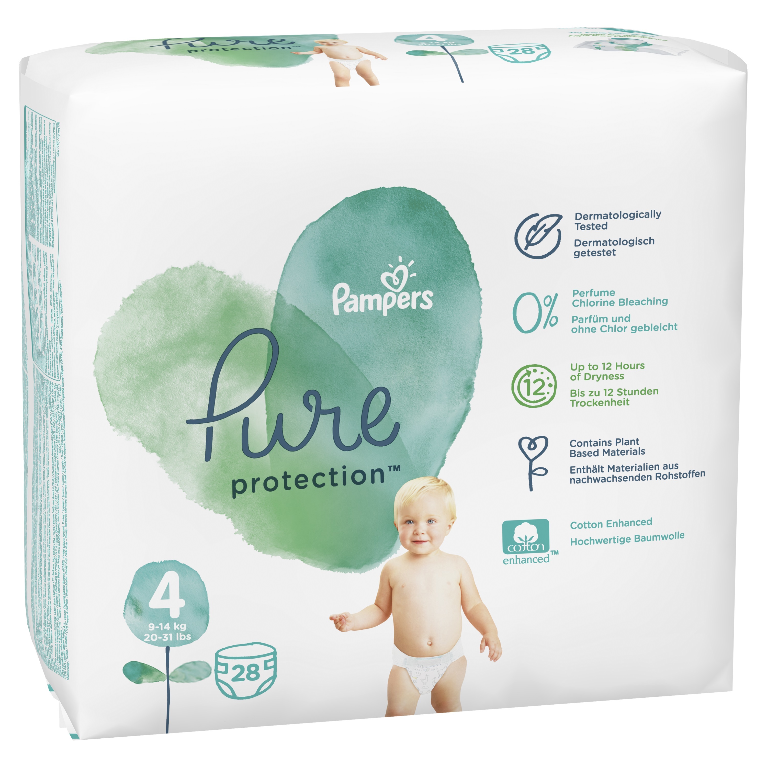 Подгузники Pampers Pure Protection 9-14кг 28шт - фото 2