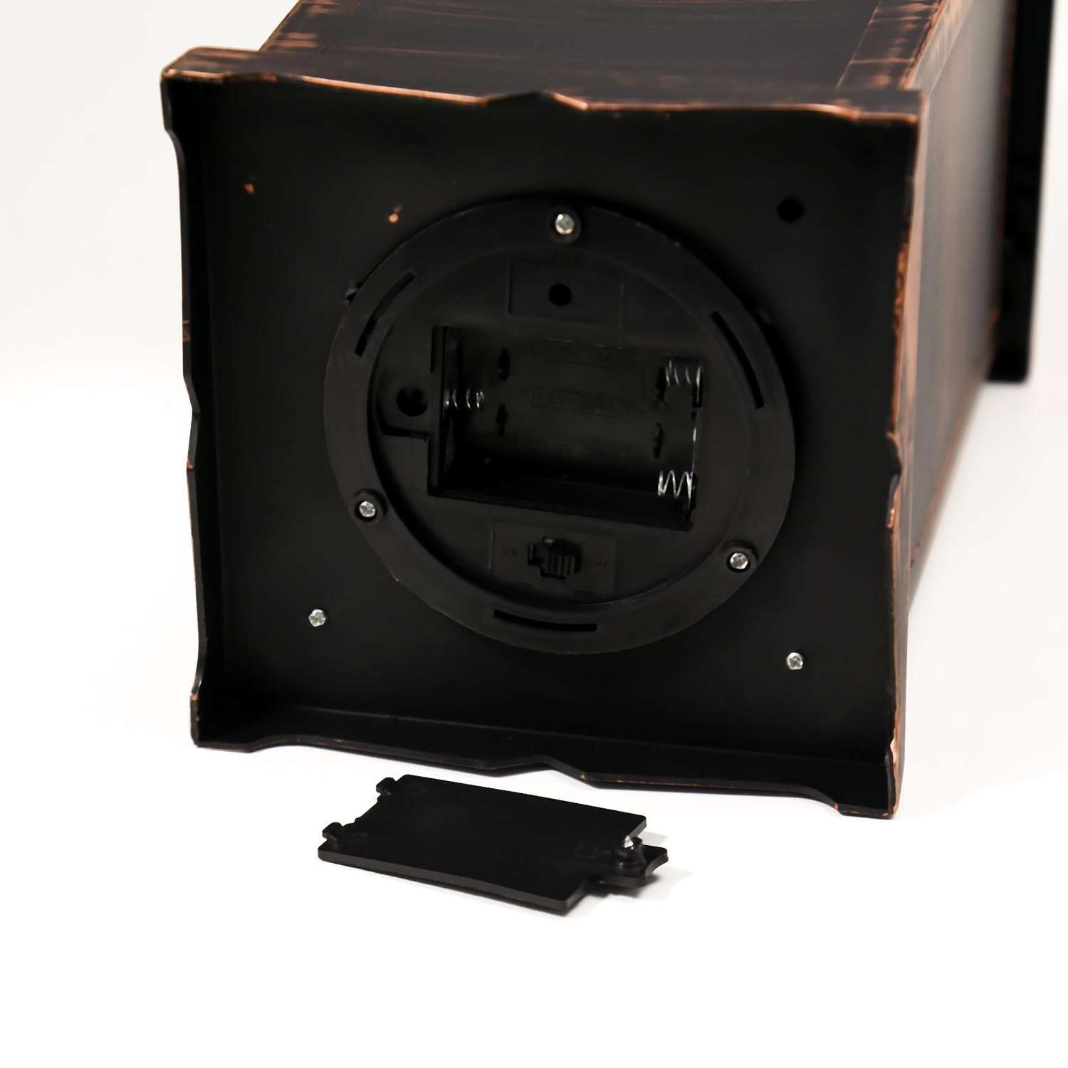 Ночник RISALUX «Камин» LED от батареек 3хААА черный с золотой патиной 13 х13х34 см - фото 6