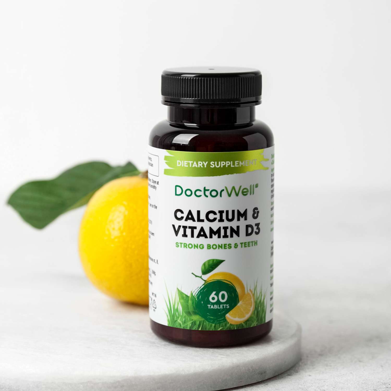 Кальций и витамин Д3 DoctorWell для костной системы для взрослых жевательные таблетки 60 шт - фото 2