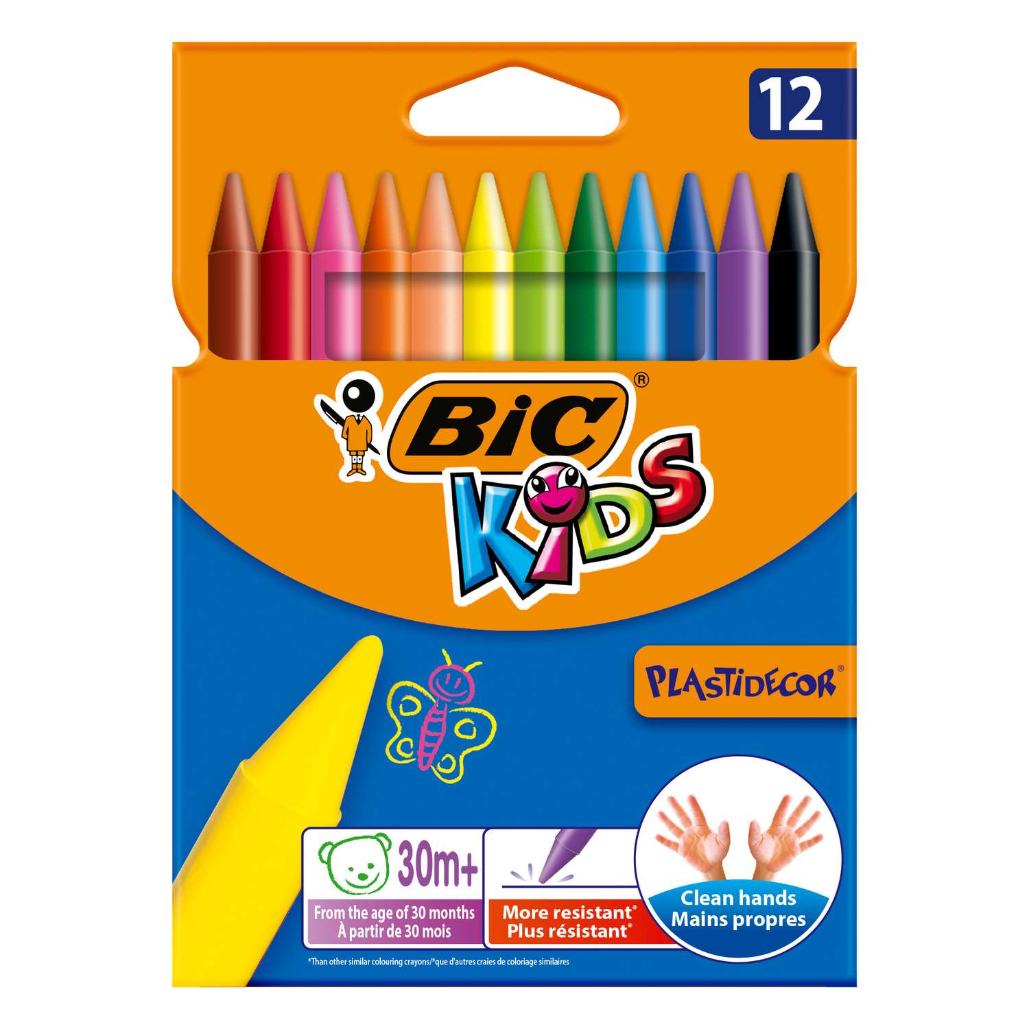 Мелки цветные BIC Kids Plastidecor 12 цв - фото 1