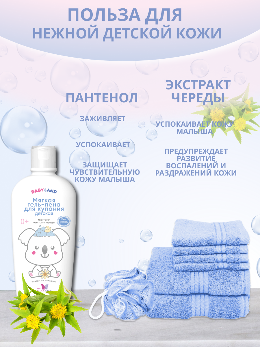 Гель-пена для купания Диталир детская мягкая Babyland - фото 4