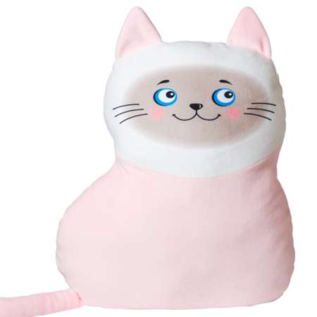 Подушка декоративная МАЛЬВИНА Кошка Сима 41 см розовая