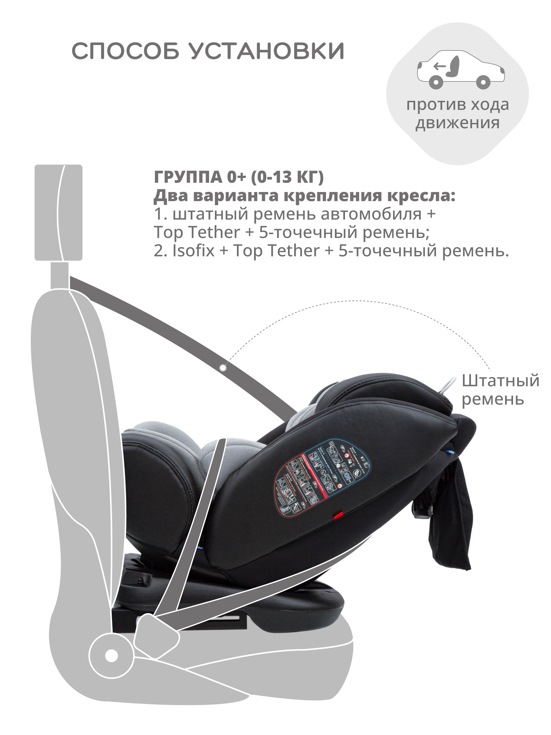 Автокресло JOVOLA Moon Isofix группа 0+1+2+3 0-36 кг черный-св.серый - фото 10