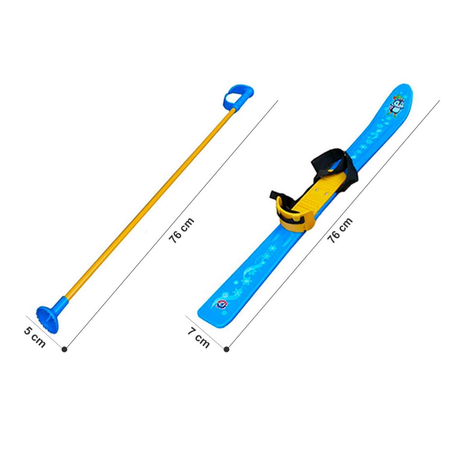 Лыжи детские Технок С палками и креплениями пластиковые - фото 2