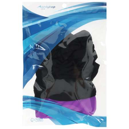 Шапочка для плавания Sima-Land взрослая. объёмная. лайкра. обхват 54-60 см. цвет чёрный/фиолетовый