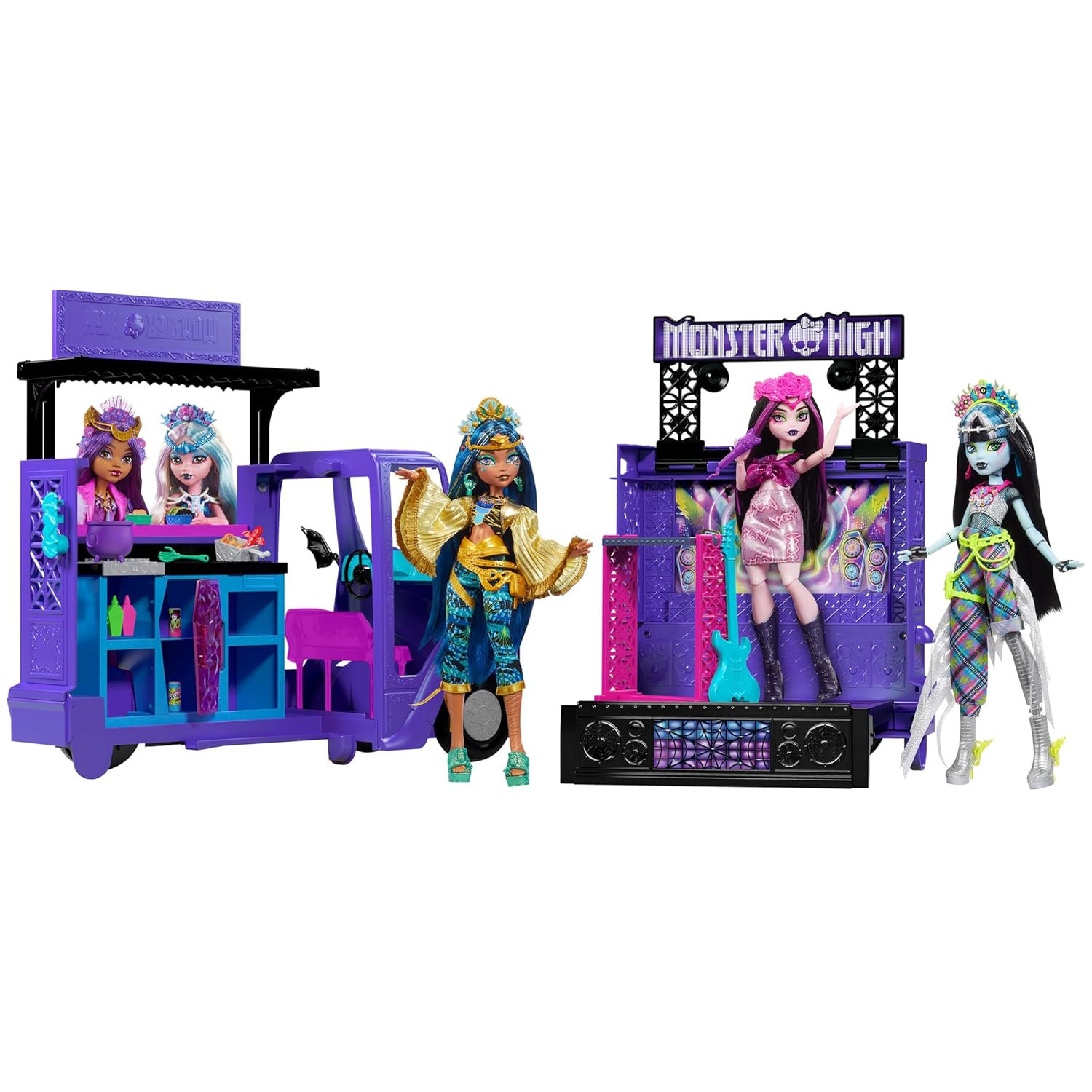 Игровой набор Monster High Fangtastic Food Truck с куклой HXH83 HXH83 - фото 6