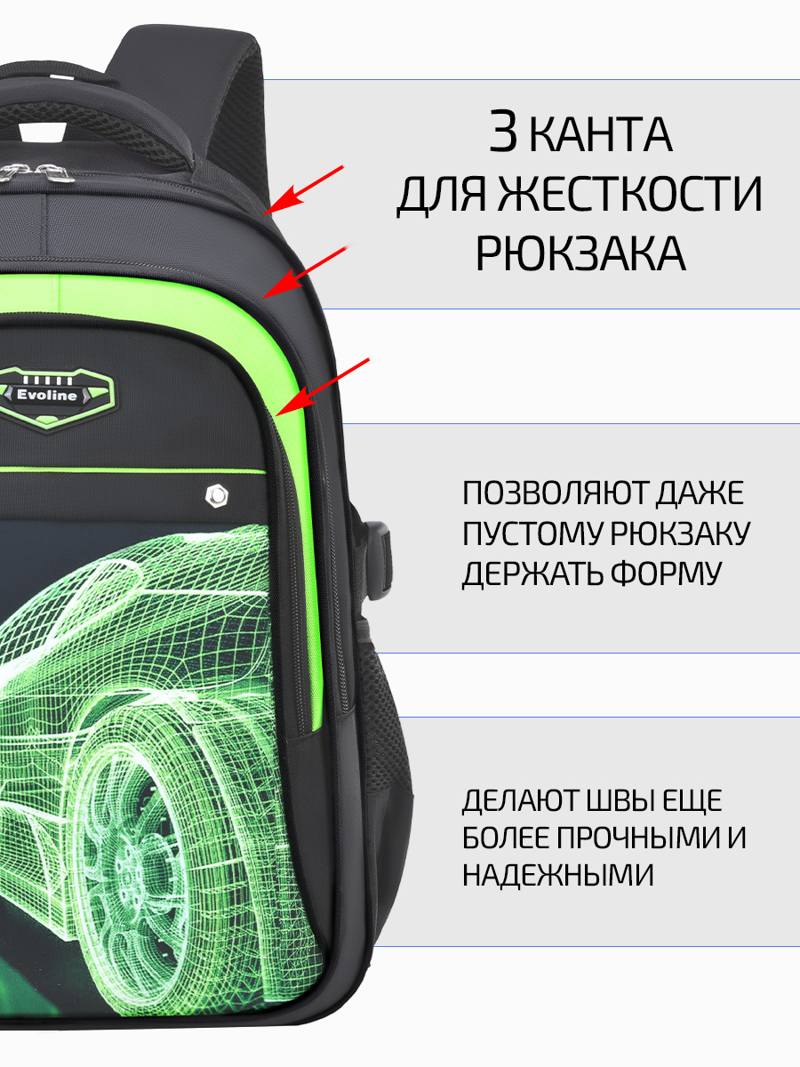 Рюкзак Evoline Гоночная машинка - фото 6
