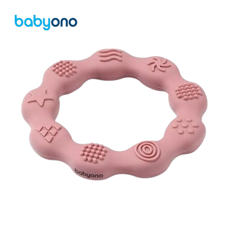 Прорезыватель Babyono силиконовый RING розовый