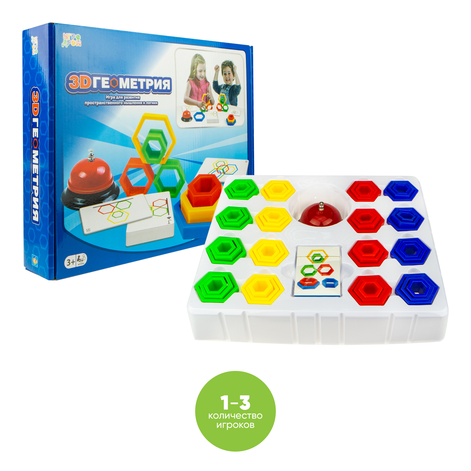 Игра настольная монтессори 1TOY Игродром 3D Геометрия - фото 10