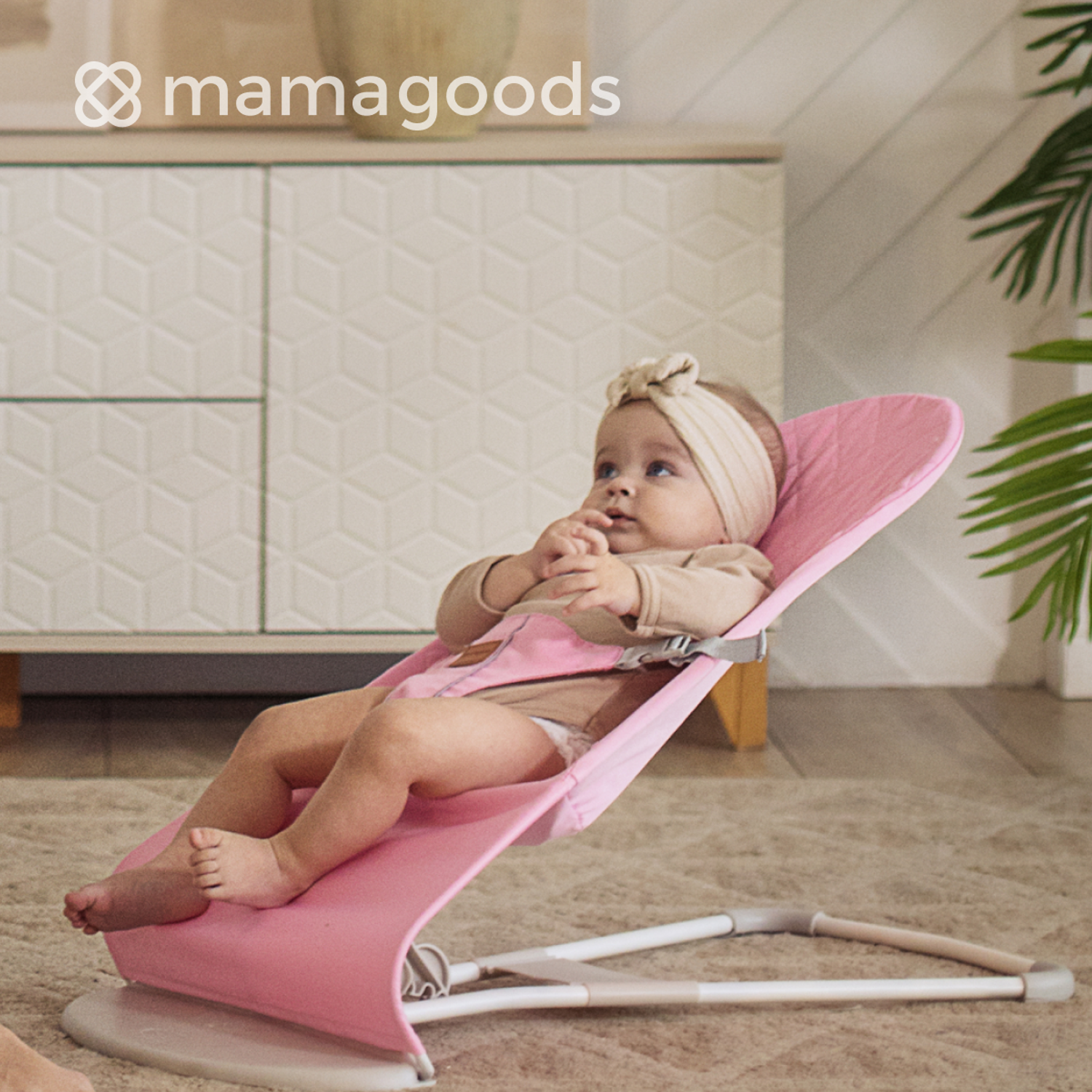 Детский складной шезлонг Mamagoods от 0 кресло качалка для малышей - фото 1