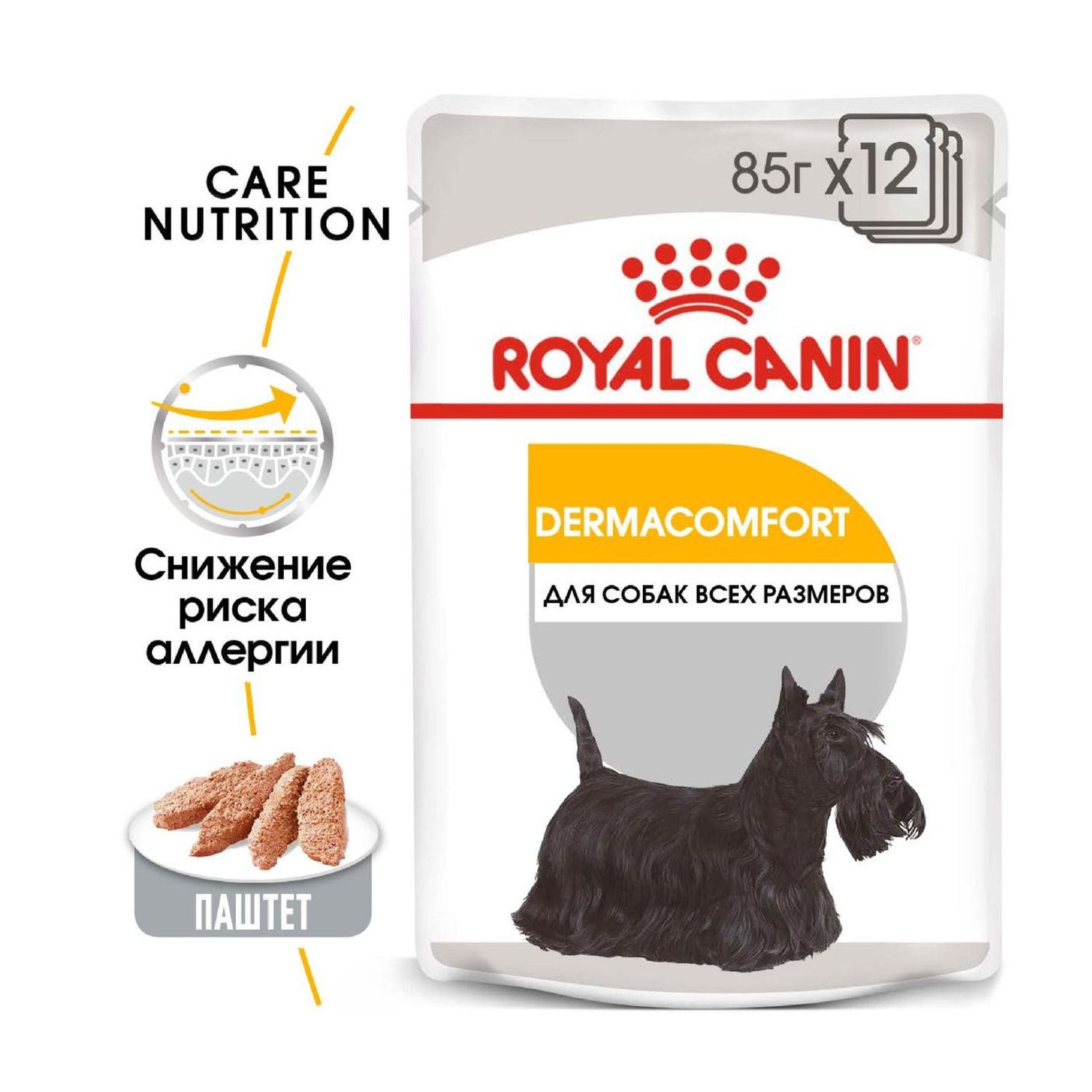 Влажный корм для собак ROYAL CANIN Dermacomfort 0.085 кг (полнорационный) - фото 1