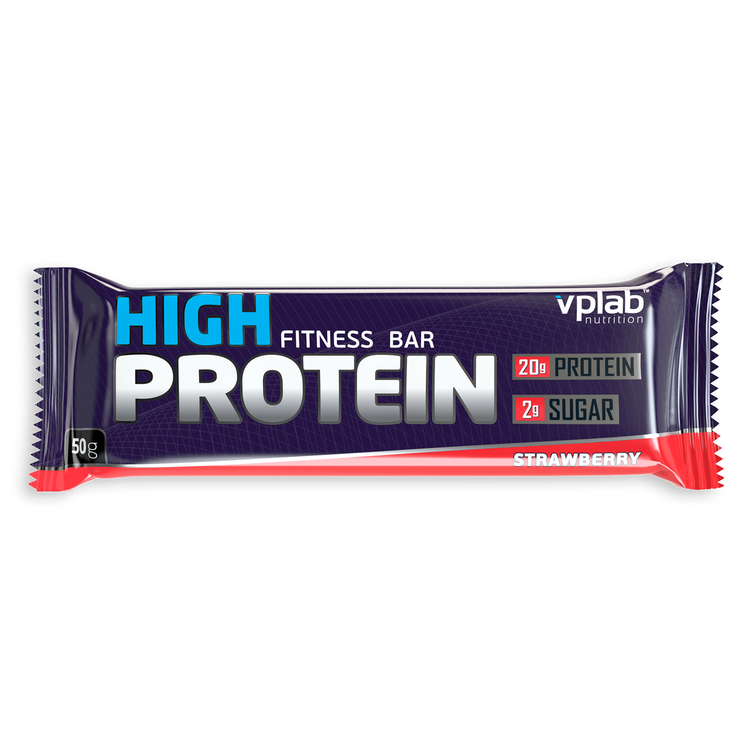 Батончик VPLAB High Protein Fitness Bar клубника 50г - фото 1