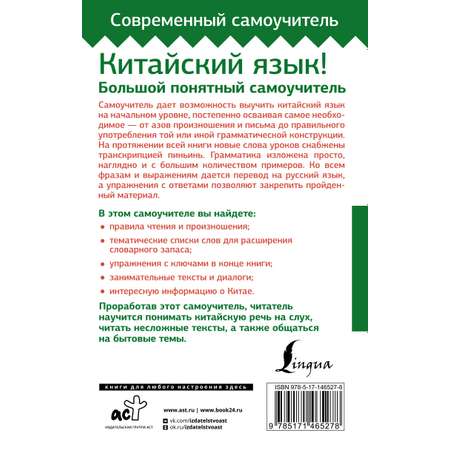 Книга АСТ Китайский язык. Большой понятный самоучитель. Всё подробно и по полочкам