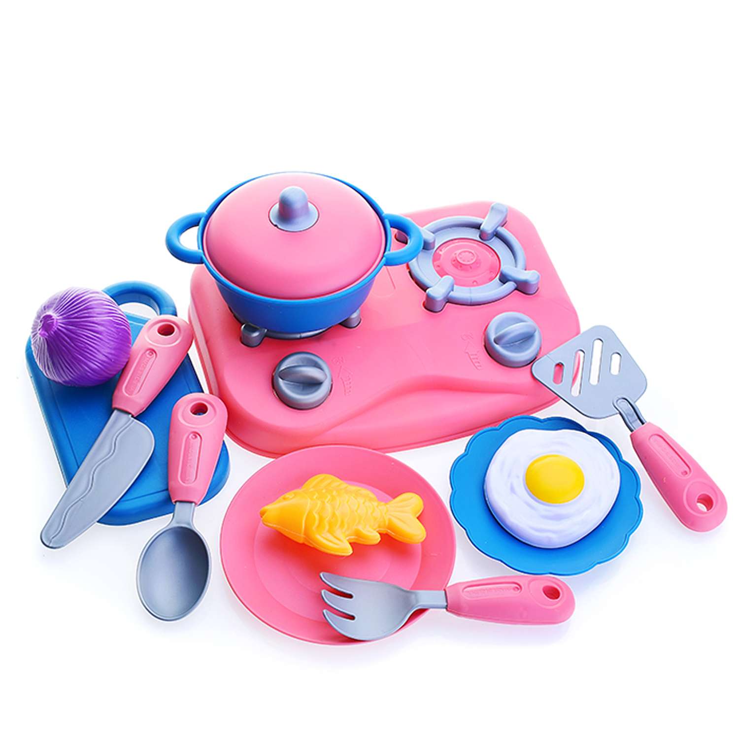 Набор игрушечной посуды Ural Toys Кухня с плитой и продуктами - фото 2