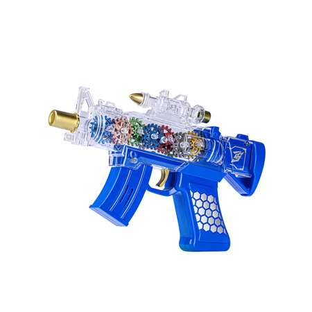 Игрушечное оружие Маленький Воин Автомат на батарейках Свет Звук Подвижные детали Цвет синий