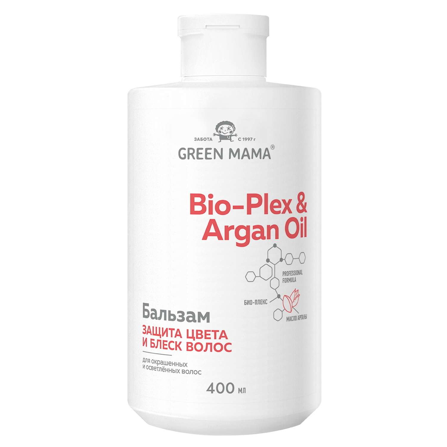 Бальзам Green Mama для защиты цвета с маслом арганы 400 мл - фото 1