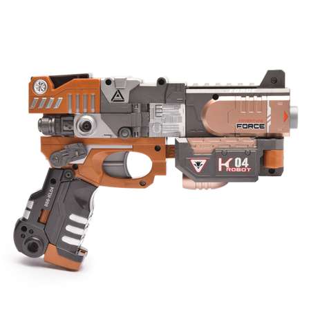 Пистолет-робот 2 в 1 Devik Toys Crusher с 6 мягкими патронами