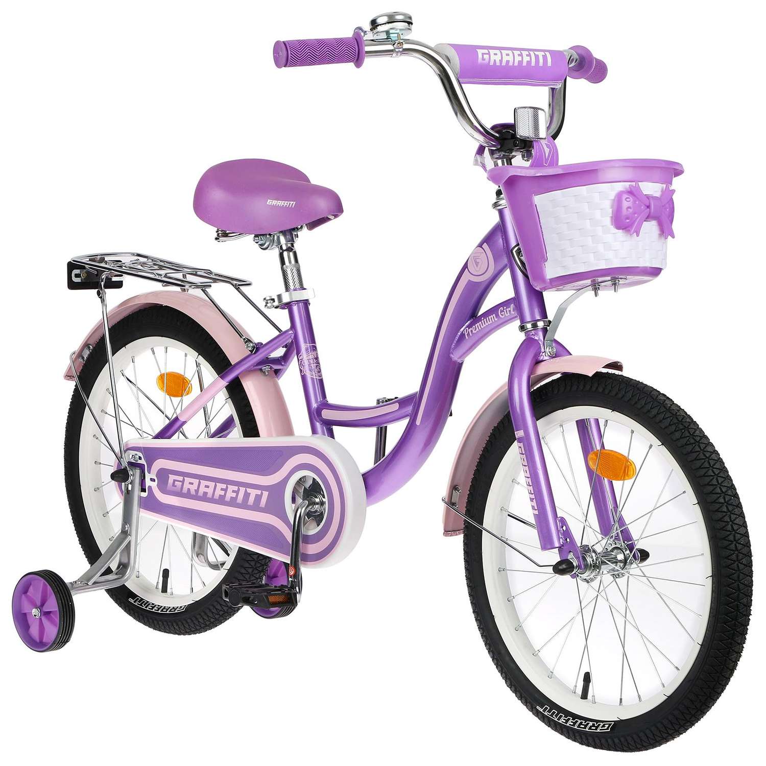Велосипед GRAFFITI 20 Premium Girl цвет сиреневый/розовый - фото 2