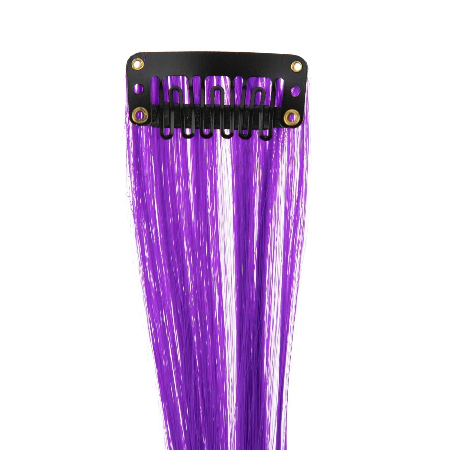 Цветные пряди для волос Lukky Fashion на заколках искусственные детские фиолетовые 55 см аксессуары для девочек - фото 8